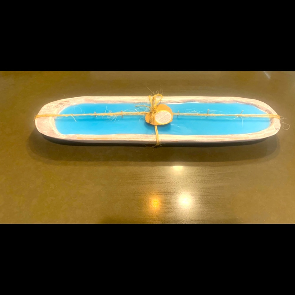 Hand carved dough bowl candle